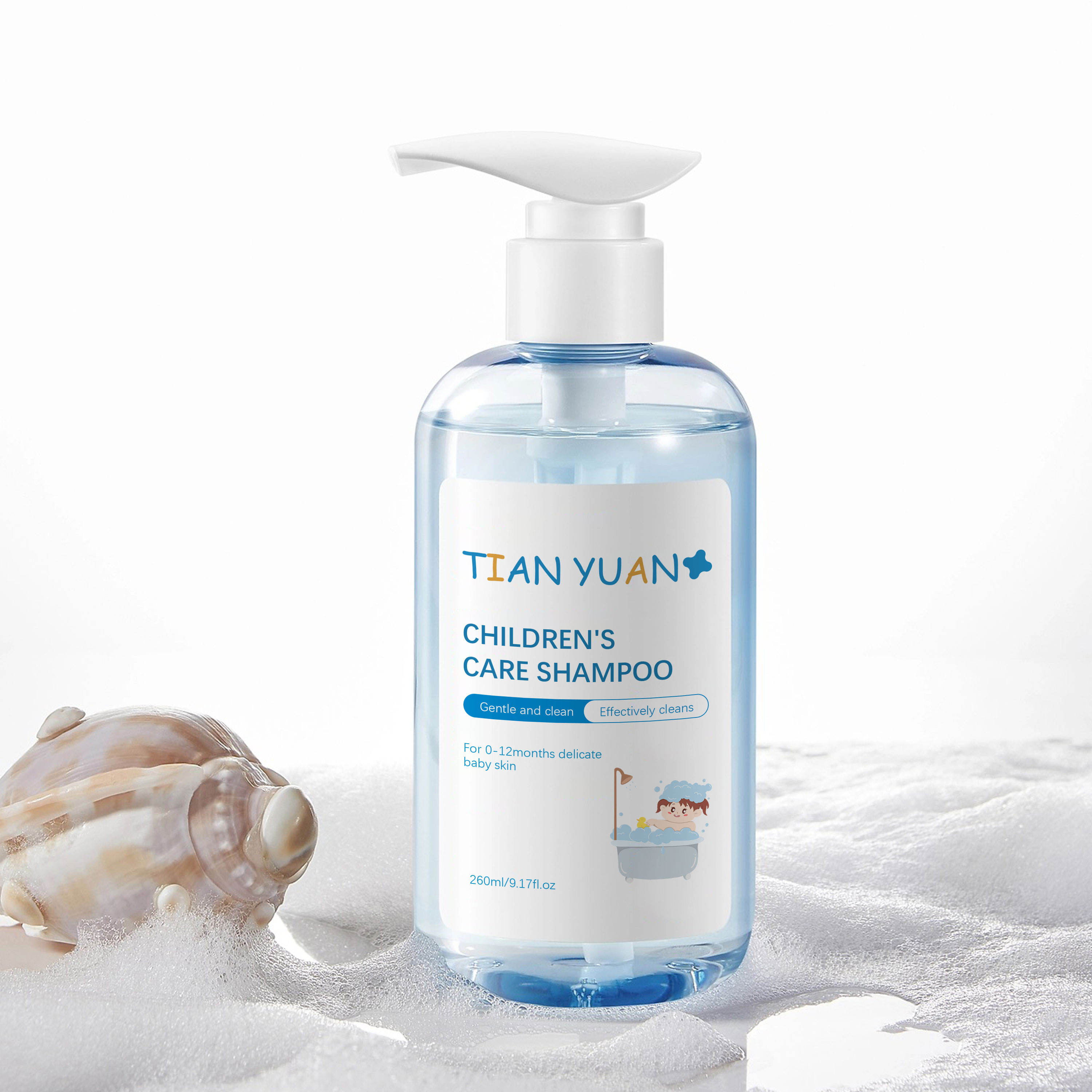 260ml Children's Black Hair Shampoo Baby Shampoo Private Label Bottle Packaging Logo Shampooing Station For Salon