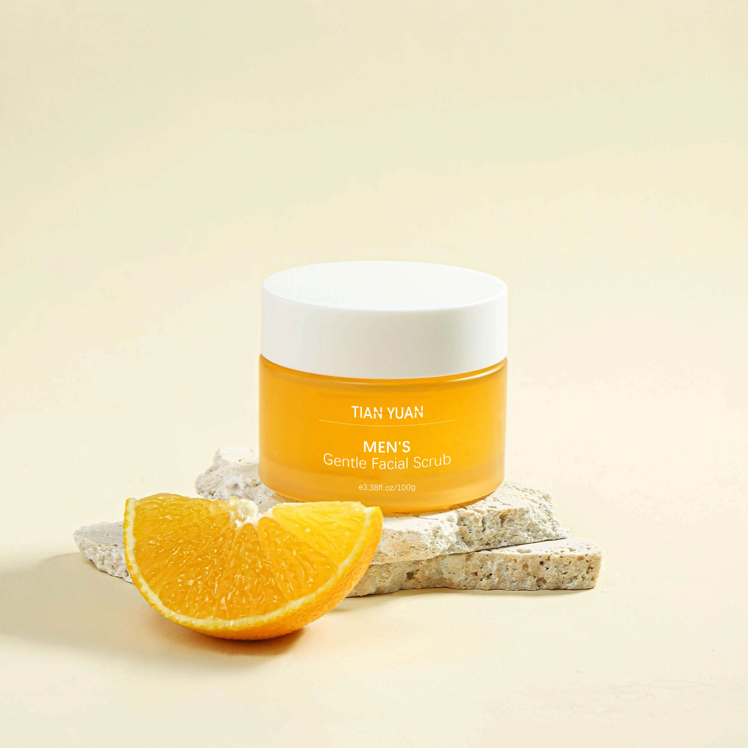 Customized 100g Men's Facial Scrub Vitamin E Wash Face Cream Exfoliating Hydrating Skin Care with Custom Logo